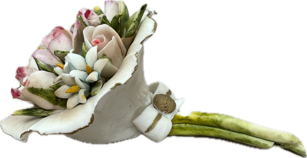 COLLEZIONE GALILEO PORCELAIN FLOWER BOUQUET AS IS