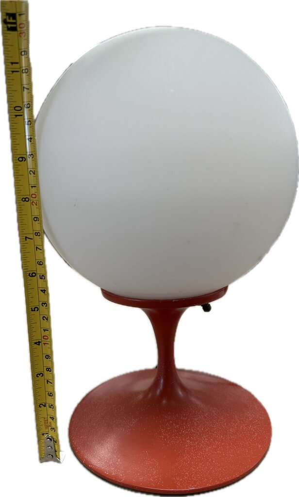LAUREL ORANGE TABLE LAMP WITH ORIGINAL ORB BALL SHADE