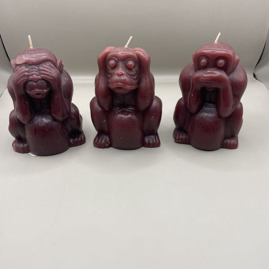 VINTAGE 3 MONKEY CANDLES