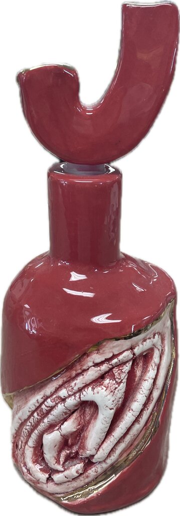 ABSTRACT LIDDED VASE