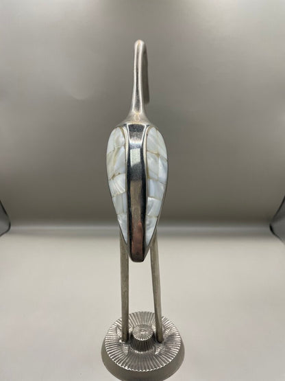 CHROME AND MOTHER OR PEARL BIRD FIGURE