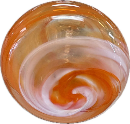 ORANGE AND WHITE SWIRL VASE