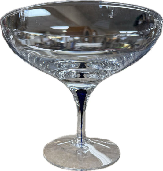 VINTAGE ORREFORS INTERMEZZO BLUE DROP CRYSTAL COMPOTE BOWL