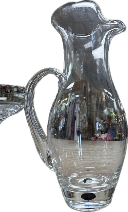 ORREFORS INTERMEZZO BLUE FILAMENT PITCHER
