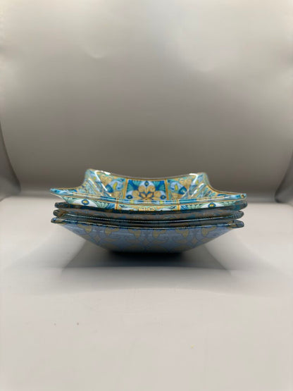 PRIMA DESIGNS SET OF 4 BOWLS PECOCK FEATHERS