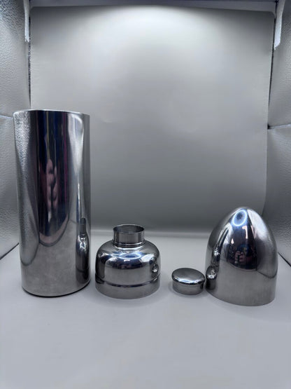 VINTAGE ART DECO STYLE STAINLESS BULLET COCKTAIL SHAKER