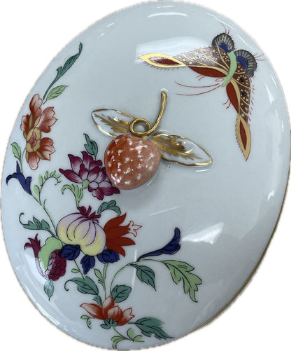 PORTUGAL SMALL OVAL LIDDED BOWL 5.5"4.5"