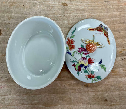 PORTUGAL SMALL OVAL LIDDED BOWL 5.5"4.5"