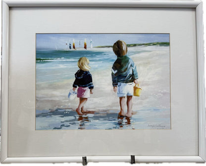 SIGNED JOSEPH LAPIERRE BEACH FRIENDS ART