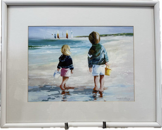 SIGNED JOSEPH LAPIERRE BEACH FRIENDS ART