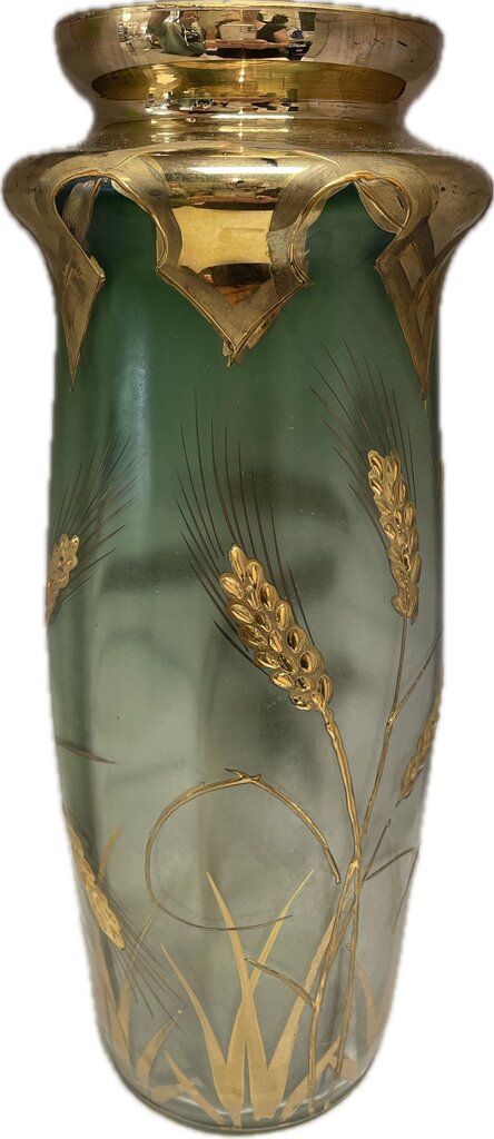 MOSER HANDPAINTED WHEAT VASE