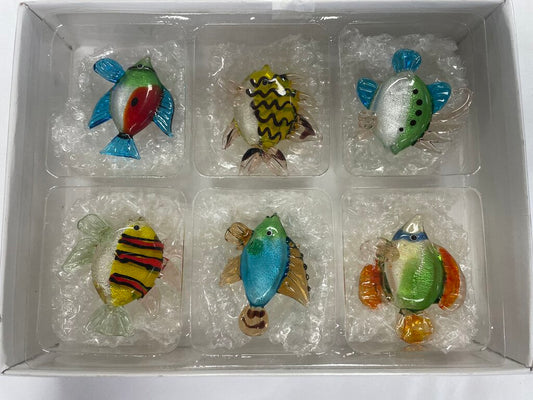 VINTAGE SCHOOL OF FISH GLASS DECOR