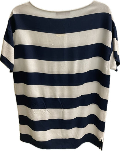 DOLCE AND GABBANA NAVY AND WHITE STRIPED TOP