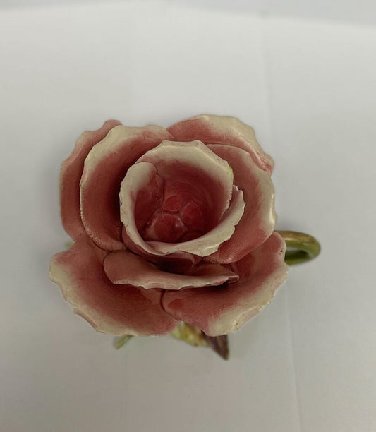 CAPODIMONTE ROSE CANDLE HOLDER