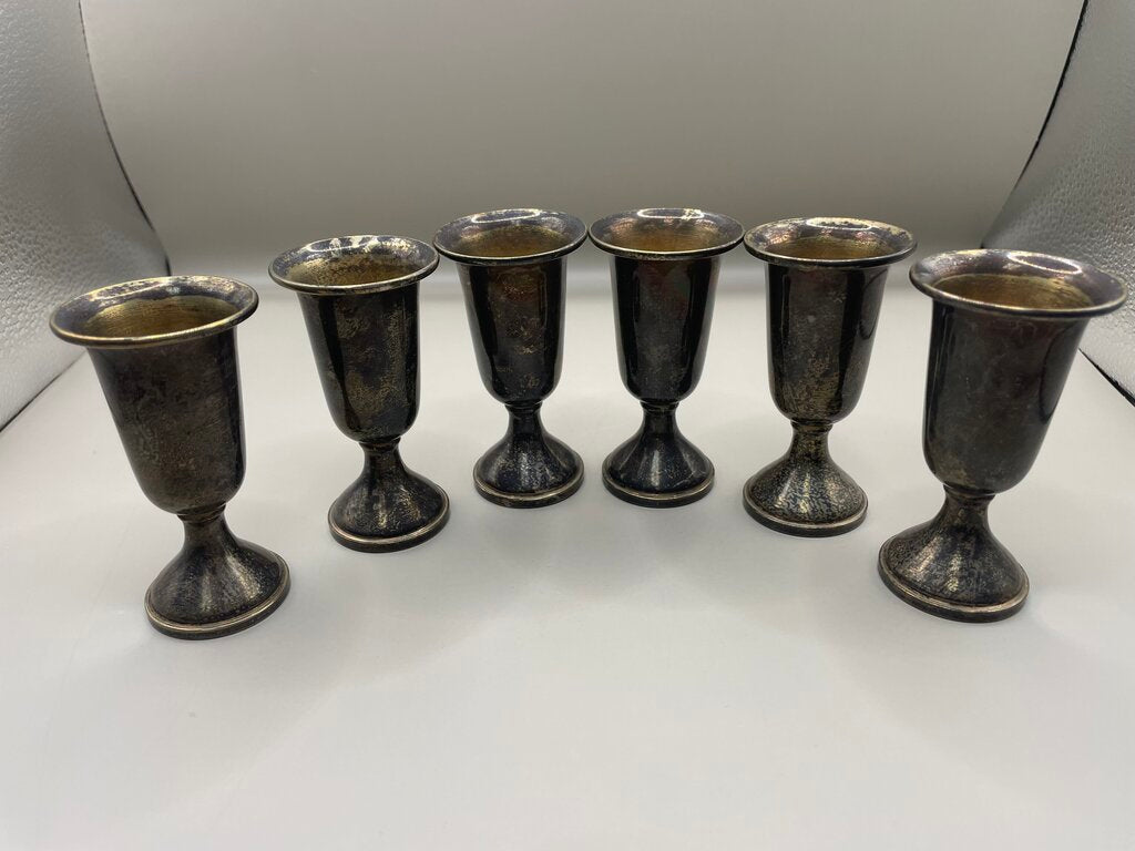 STERLING SILVER SHOT GLASSES SET OF 6