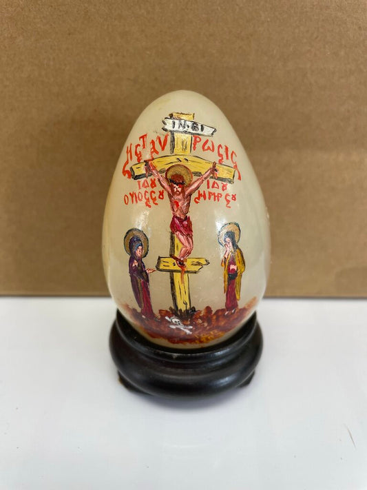 MARBLE JESUS EGG 3"