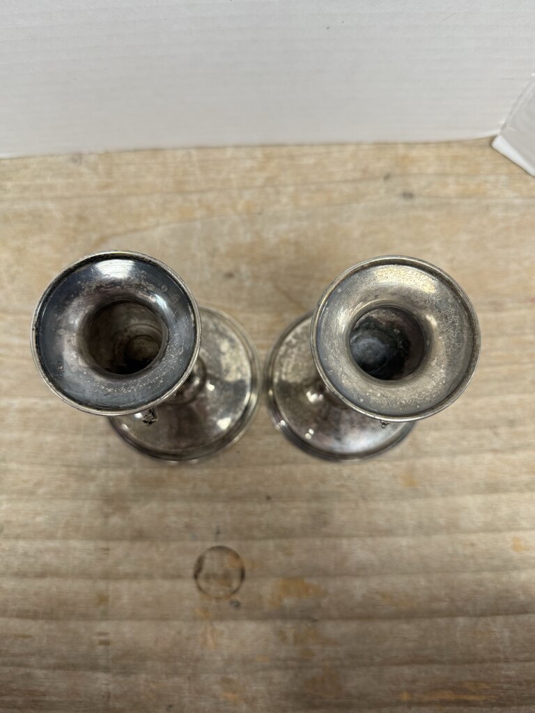 VINTAGE CANDLE STICK STERLING VICTORIAN CLASSIC ANGEL STICKS SET OF 2