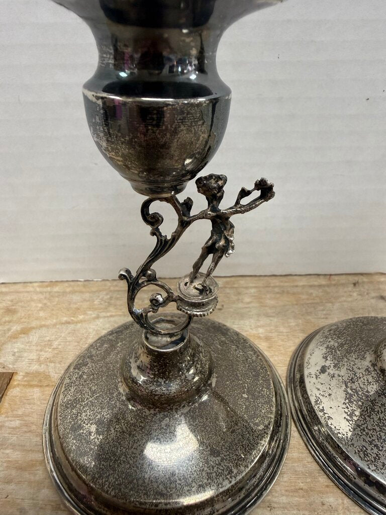VINTAGE CANDLE STICK STERLING VICTORIAN CLASSIC ANGEL STICKS SET OF 2