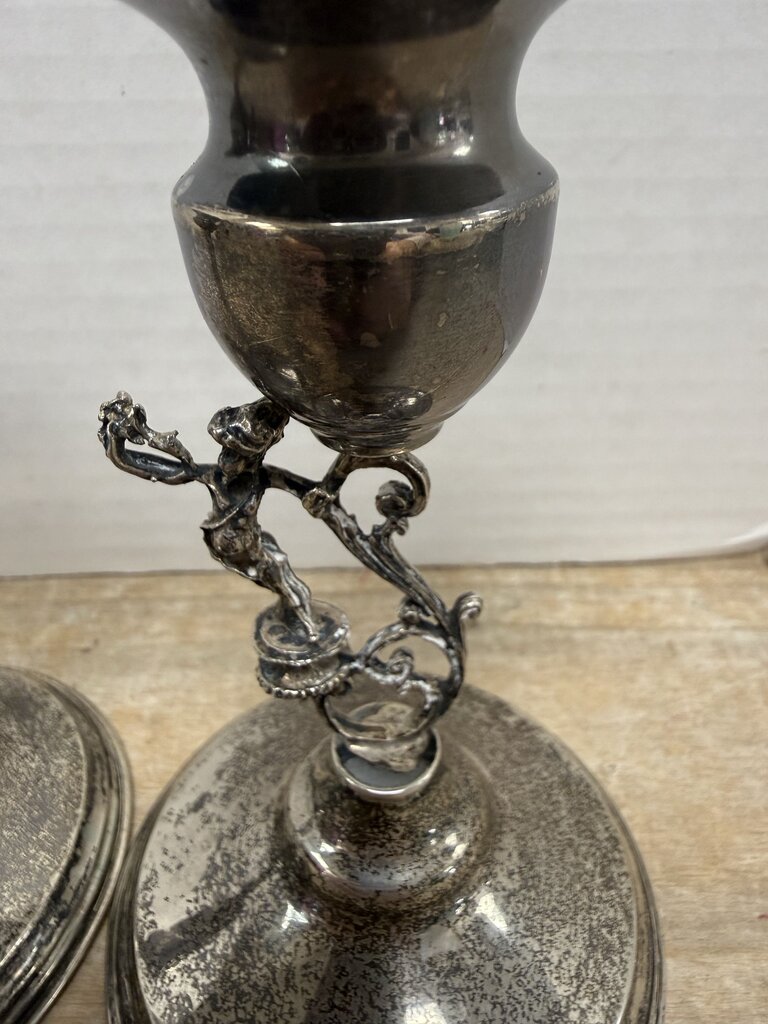 VINTAGE CANDLE STICK STERLING VICTORIAN CLASSIC ANGEL STICKS SET OF 2