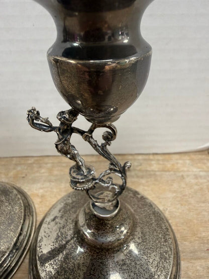 VINTAGE CANDLE STICK STERLING VICTORIAN CLASSIC ANGEL STICKS SET OF 2