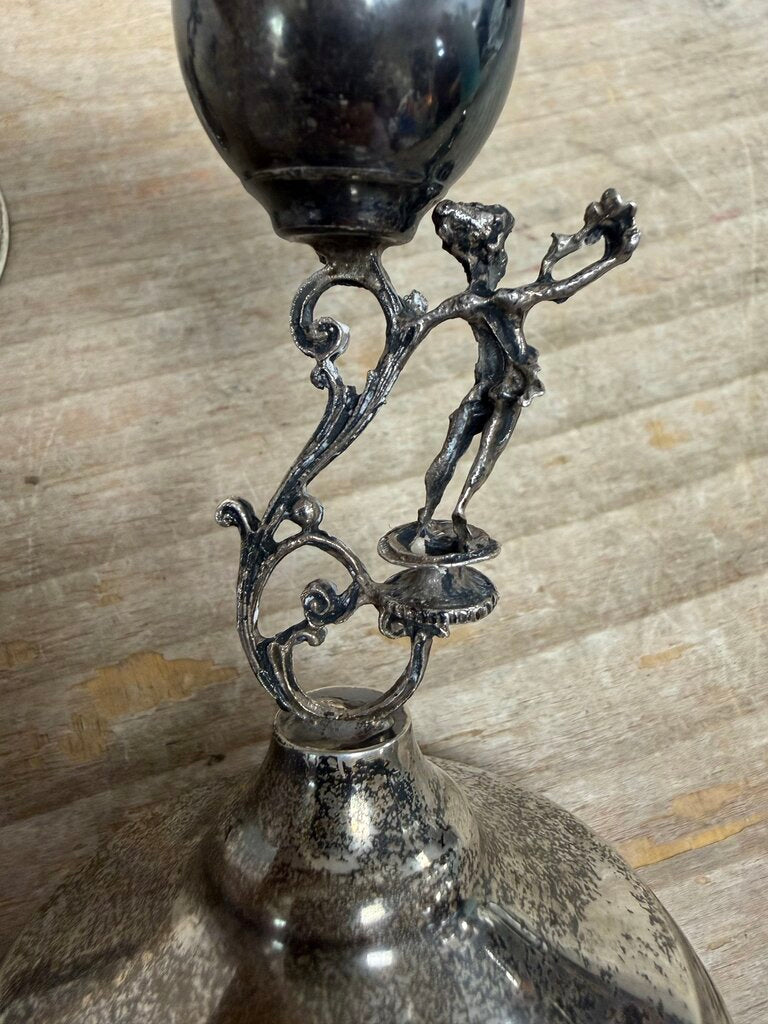 VINTAGE CANDLE STICK STERLING VICTORIAN CLASSIC ANGEL STICKS SET OF 2