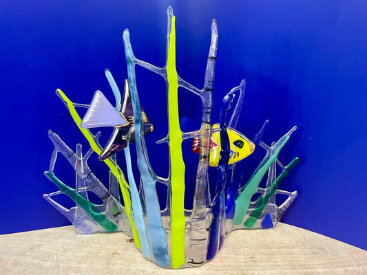 FISH GLASS ART SIGNED CATLOW