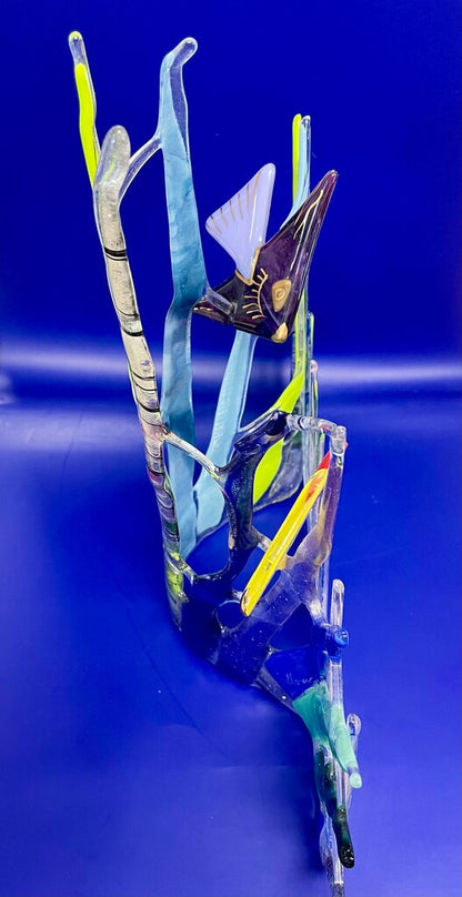 FISH GLASS ART SIGNED CATLOW