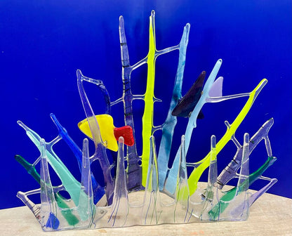 FISH GLASS ART SIGNED CATLOW