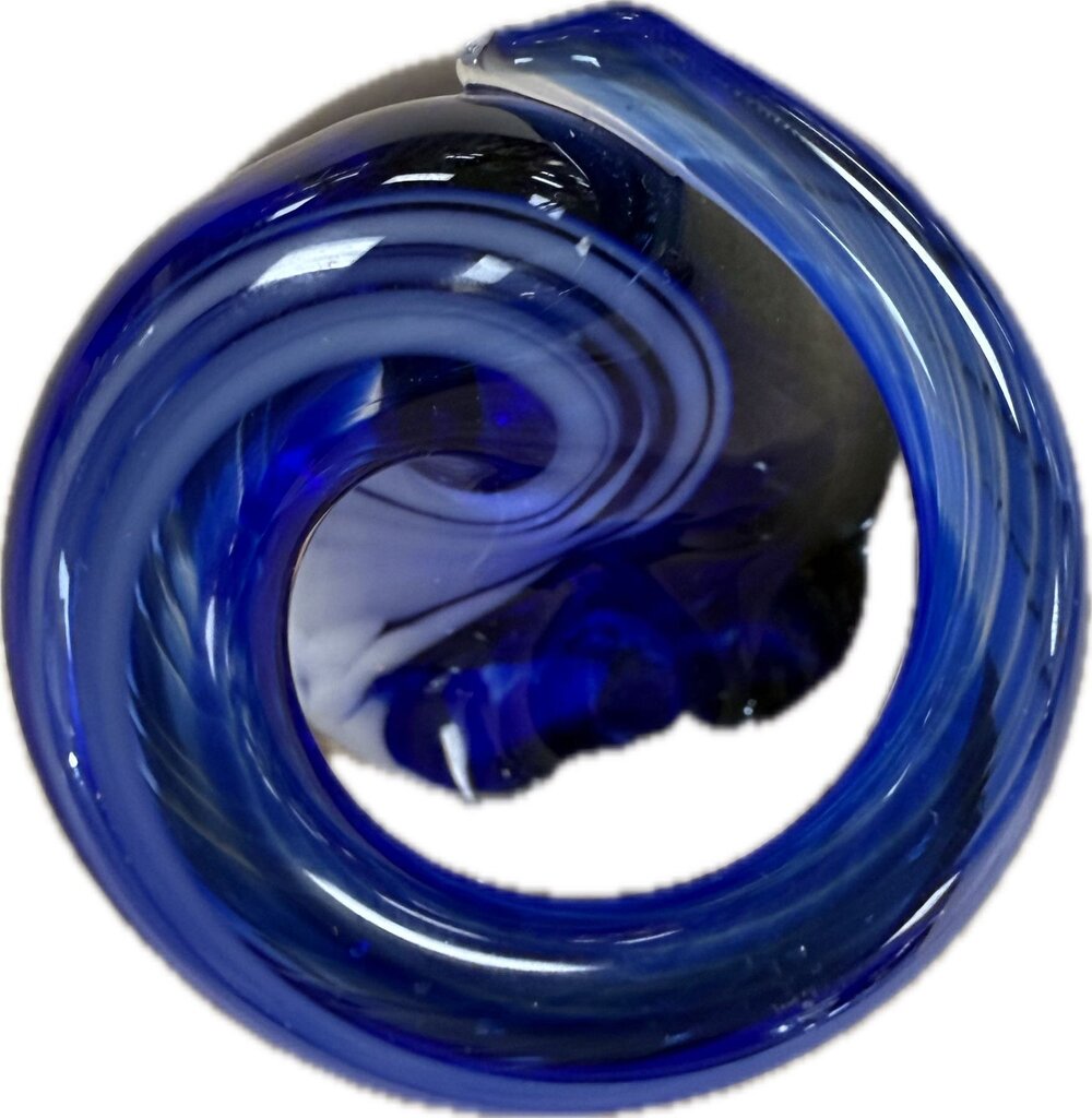 SIGNED SWIRL GLASS PEN HOLDER