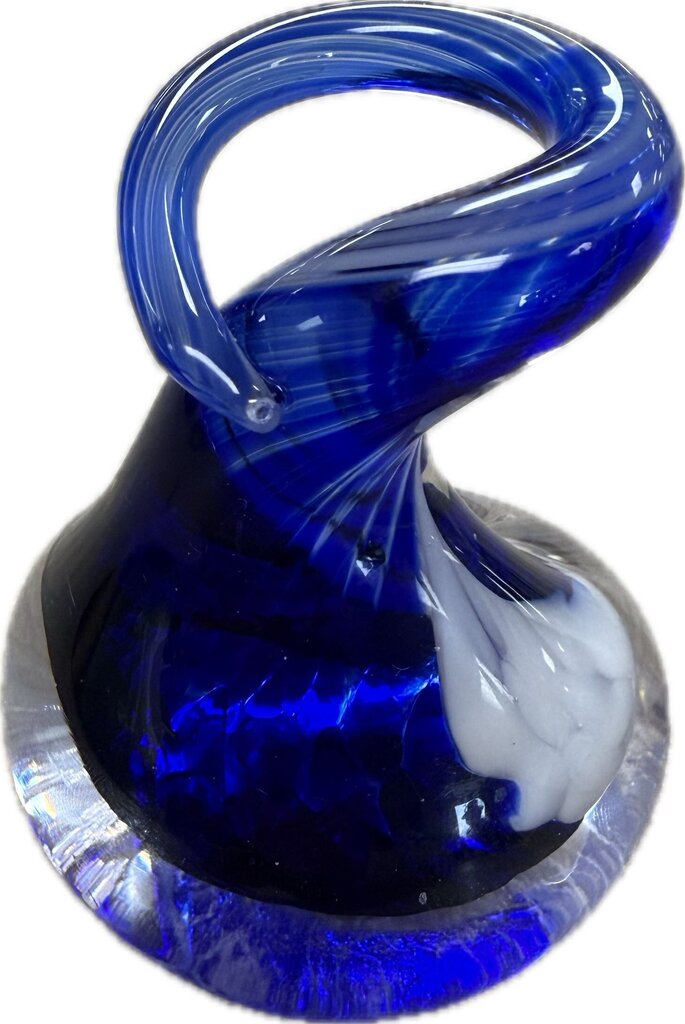 SIGNED SWIRL GLASS PEN HOLDER