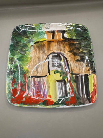 LILLY VERNON SQUARE PAINTED PLATES SET OF 2