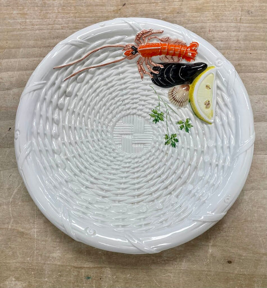ITALIAN HANDPAINTED MAJOLICA SEAFOOD PLATTER