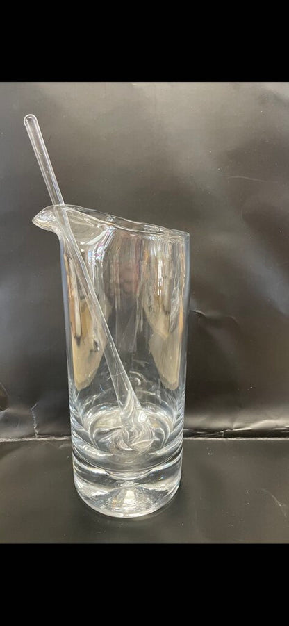 VINTAGE COCKTAIL PITCHER WITH GLASS STIRRER