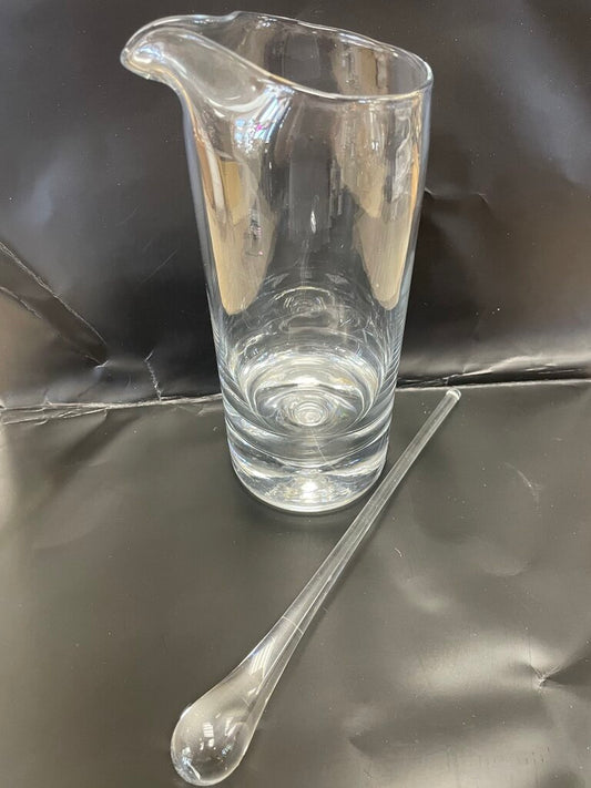 VINTAGE COCKTAIL PITCHER WITH GLASS STIRRER
