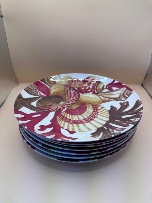 Z GALLERIE MELAMINE COASTAL PLATES SET OF 7