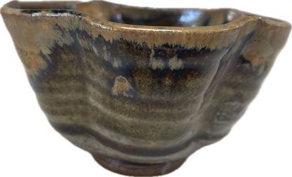 SIGNED FLOWER FROG POTTERY BOWL