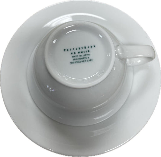POTTERY BARN WHITE PORCELAIN COFFEE CUP SET OF 4