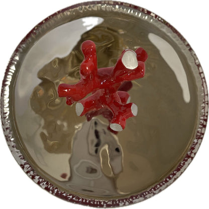 MICHAEL ARAM RED CORAL OCEAN REEF 2 TIER SERVING TRAY
