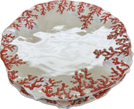 CORAL AMBIANCE COLLECTION PLATE SET OF 2