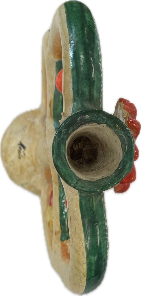 VINTAGE MEXICO POTTERY CANDLE HOLDER