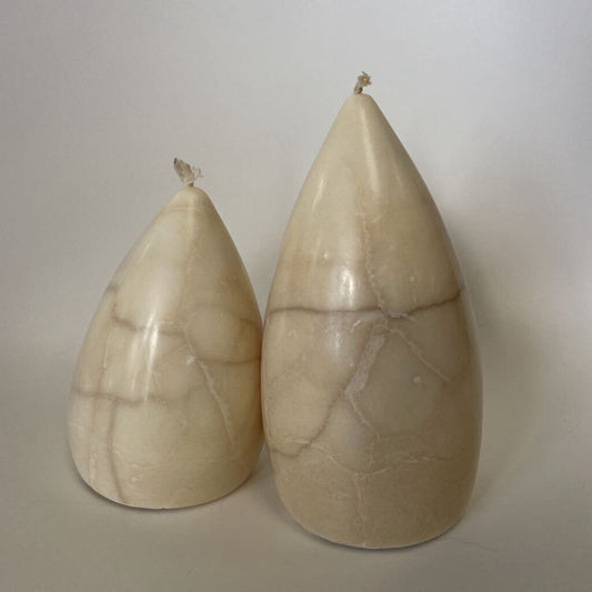 MARBLE LIKE CANDLE SET OF 2