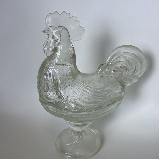 VINTAGE ROOSTER LIDDED CANDY DISH