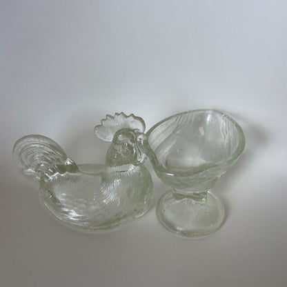 VINTAGE ROOSTER LIDDED CANDY DISH