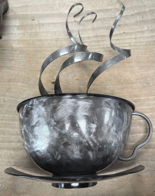 CURTIS JERE METAL COFFEE CUP WALL DECOR