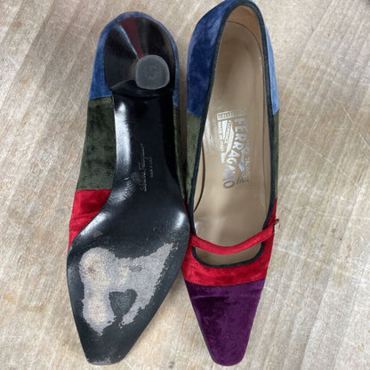 FERRAGAMO VELVET KITTEN HEELS