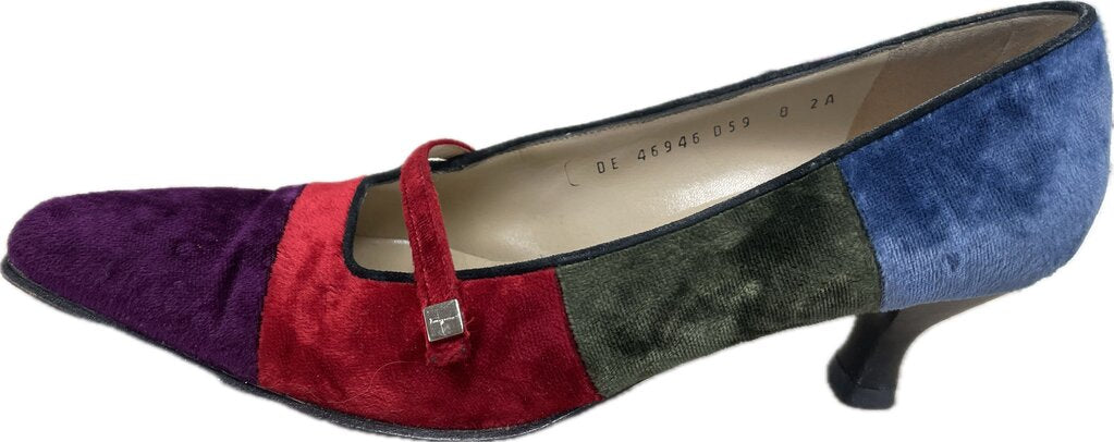 FERRAGAMO VELVET KITTEN HEELS