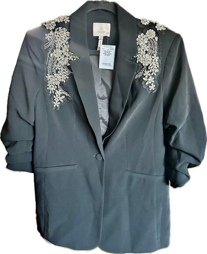 CINQ A SEPT CRYSTAL EMBELLISHED BLAZER SIZE 4