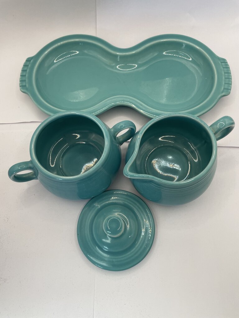 FIESTA SUGAR & CREAMER SET WITH TRAY