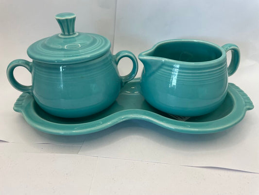 FIESTA SUGAR & CREAMER SET WITH TRAY