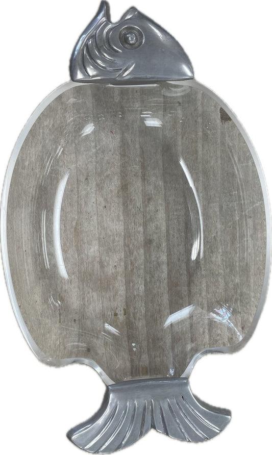 VINTAGE LUCITE FISH SERVING BOWL